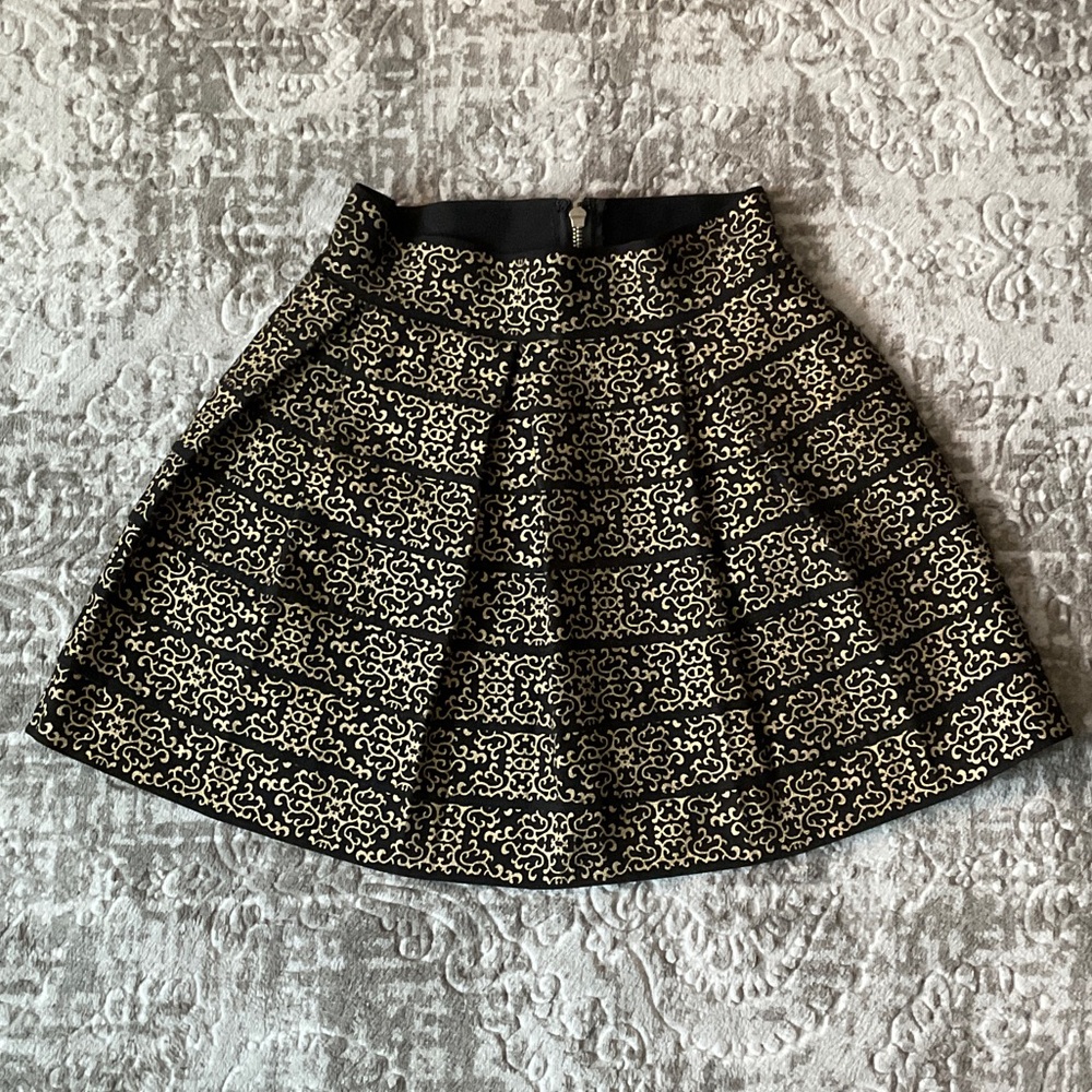 Guess Black and Gold Skater Skirt